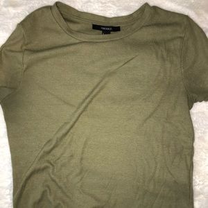 Army green lettuce edge top